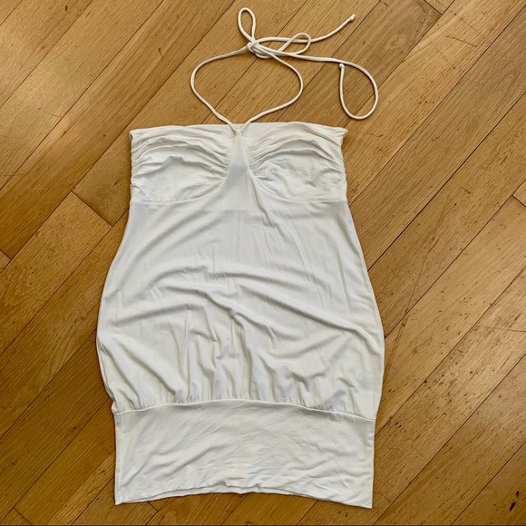 ❌ SOLD ❌ H&M Y2K white jersey halter top- Sz M - Picture 3 of 10
